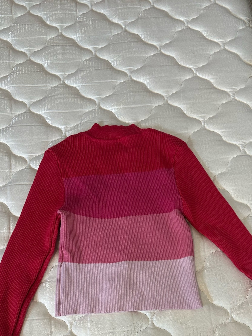 Women's Pink Gradient Ribbed Sweater